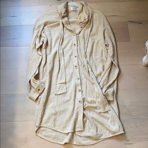 Cream button up dress. Never worn